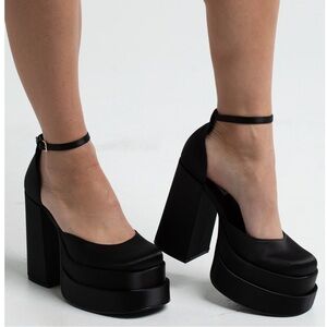 STEVEN MADDEN Charlize Satin Platform Heels